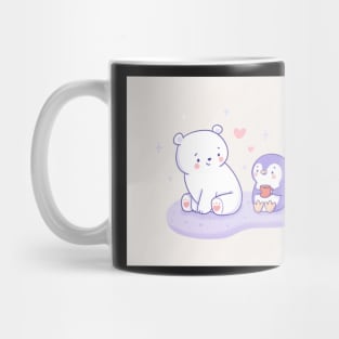 Polar Bear and Penguin Christmas Mug